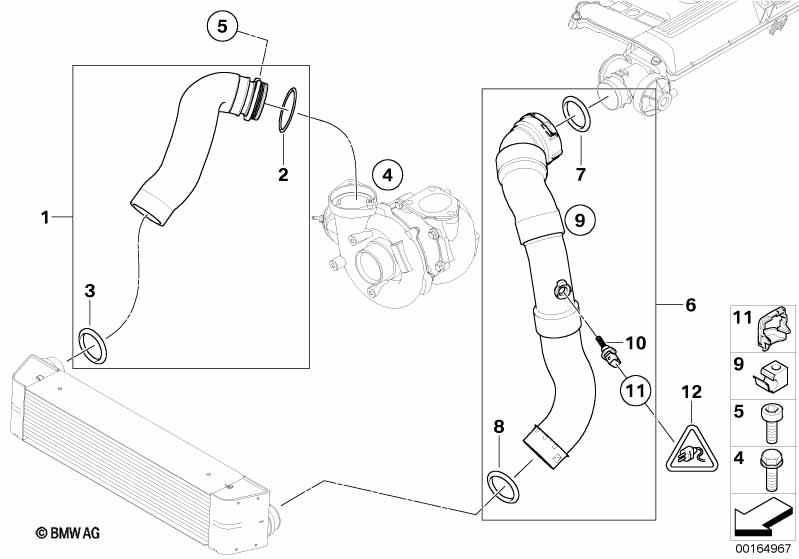 Genuine Turbo Intercooler Charge Air Line Pipe Hose 11 61 7 790 090
