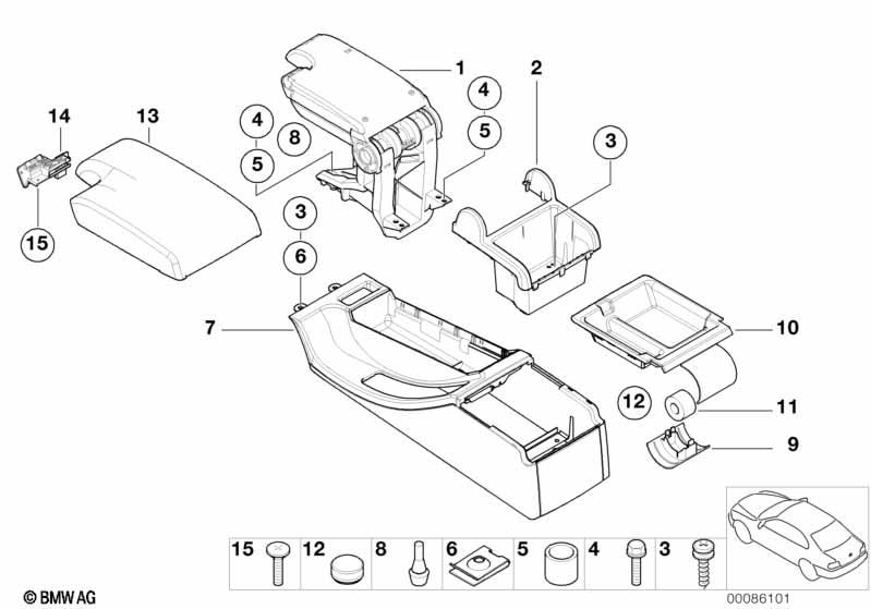 Genuine Upper Console Black 51 16 8 218 307