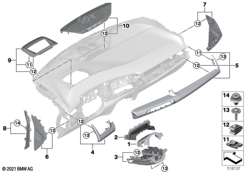 Genuine 3x Trim Panel Natur Clip With Washer 07 14 7 145 753