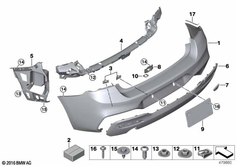 Genuine Rear Towing Hinge Cover M Primed 51 12 8 060 301