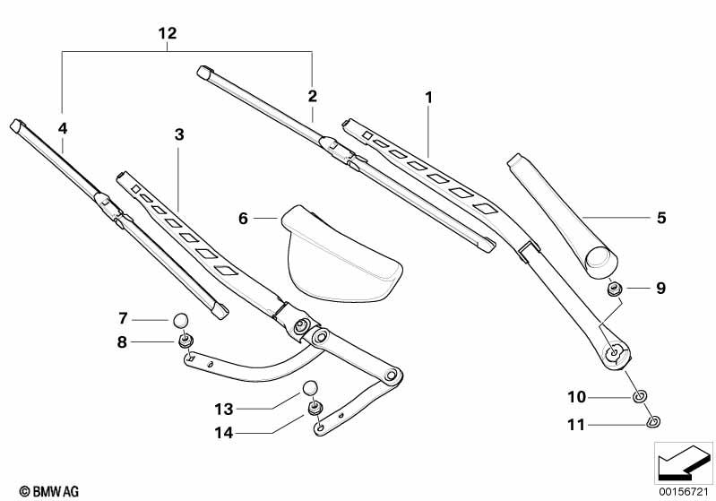 Genuine Wiper Axle Cover 61 61 7 185 368