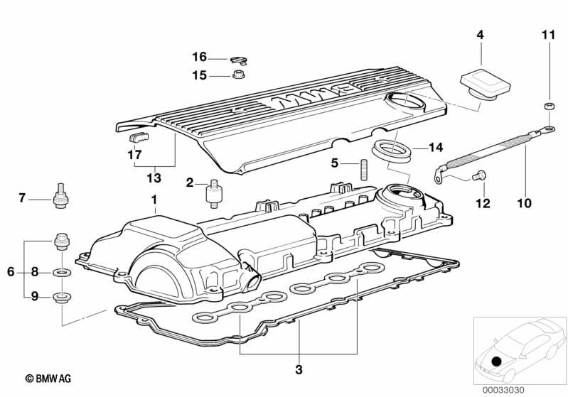 Genuine Cylinder Head Cover Cap 11 12 1 726 089