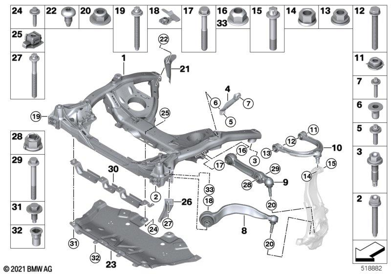 Genuine Left Tension Strut With Hydraulic Mount 31 10 6 861 151