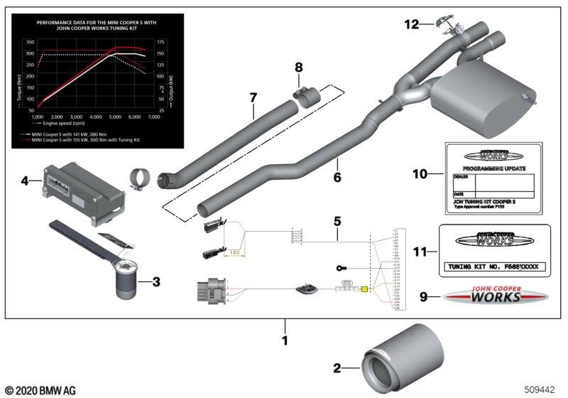 Genuine JCW Tuning Kit Chrome Tail Pipes Trims 11 12 2 359 628