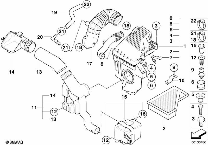 Genuine Air Filter Housing Intake Muffler 13 72 1 477 831