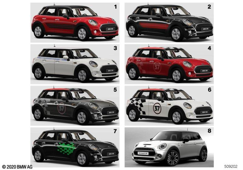 Genuine Styling Decor Side Stripes JCW Pro Racing Black 51 14 2 365 018