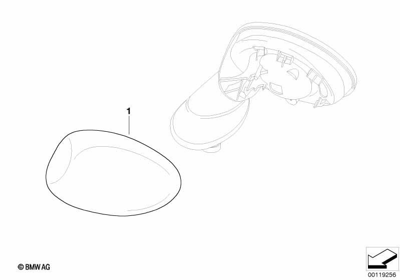 Genuine Right Driver Side OS Offside Wing Mirror Cover Primed 51 16 7 030 636
