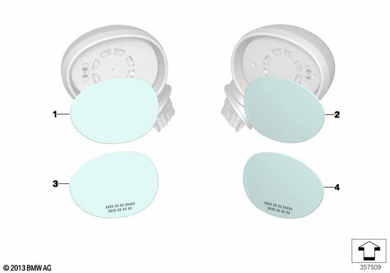 Genuine Right OS Door Wing Mirror Glass Heated Wide Angle EC 51 16 7 366 046