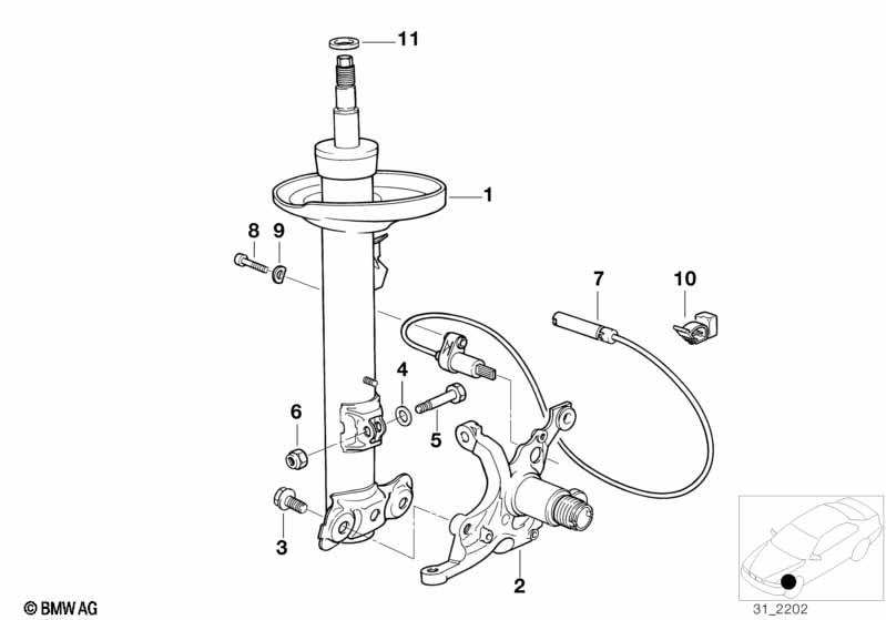 Genuine Suspension Spring Strut/Shock Absorber Front Right 31 31 6 753 262