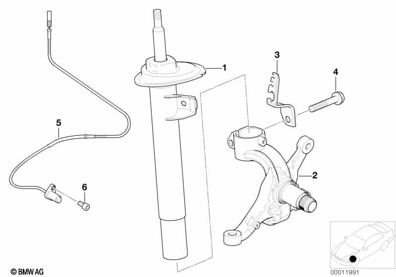 Genuine Suspension Spring Strut/Shock Absorber Front Left 31 31 6 759 561
