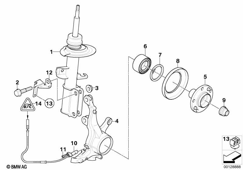 Genuine Suspension Spring Strut/Shock Absorber Front Left 31 31 6 764 599