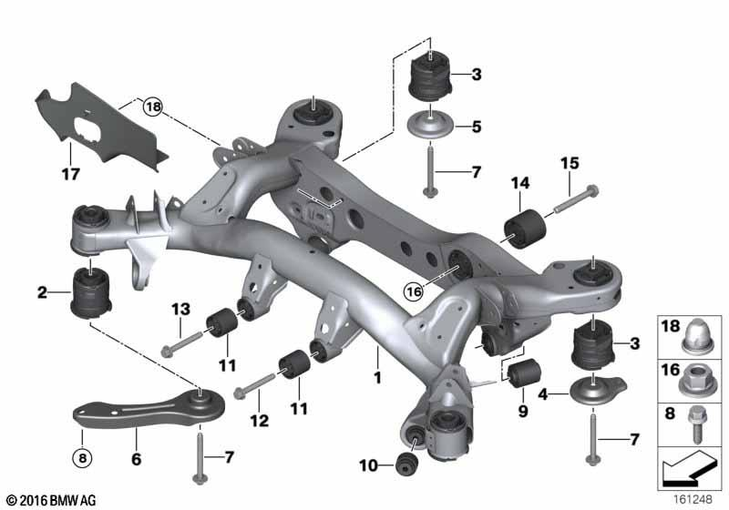 Genuine Rear Axle Carrier Left Push Rod 33 32 6 766 053