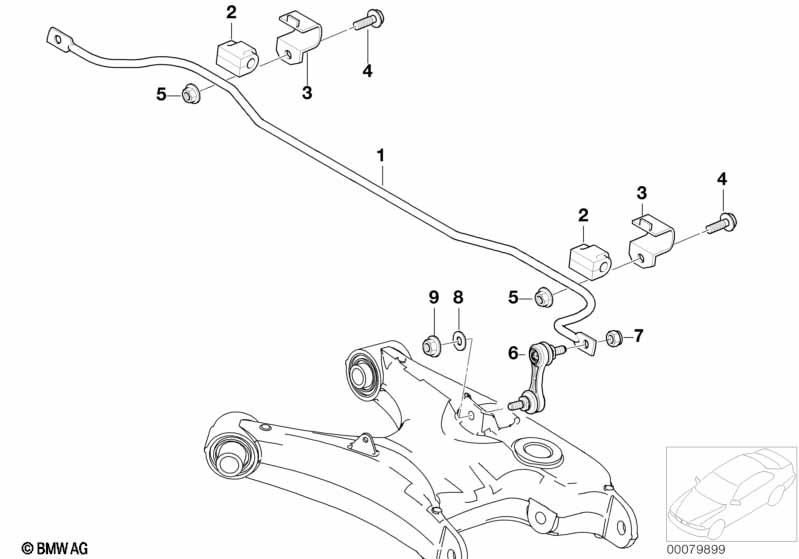 Genuine Suspension Stabilizer Anti-Roll Bar Rear 33 55 1 092 835