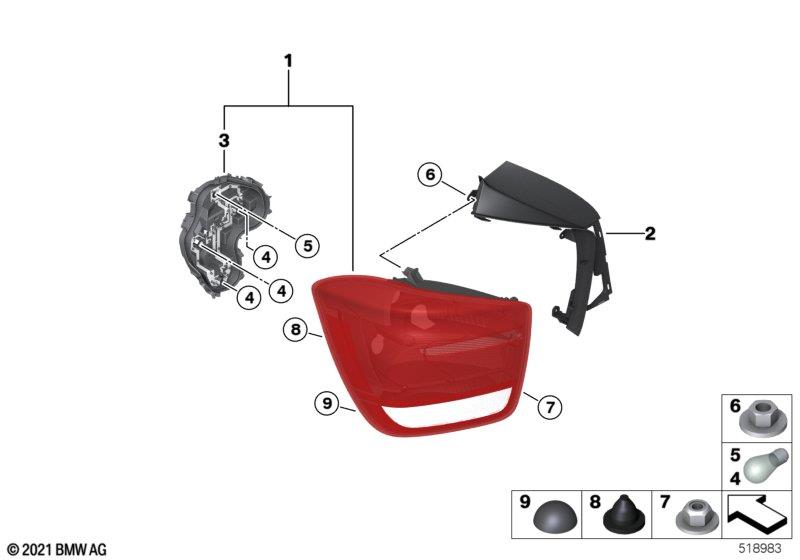 Genuine Right Rear Light Bulb Socket 63 21 7 315 200