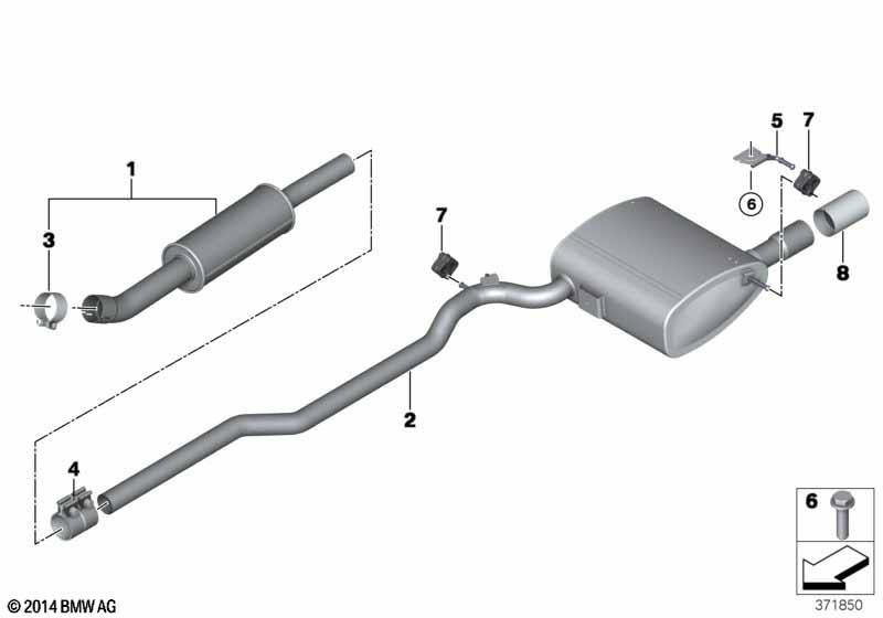 Genuine Exhaust System Tail Pipe Rear End Chrome 18 30 8 606 004