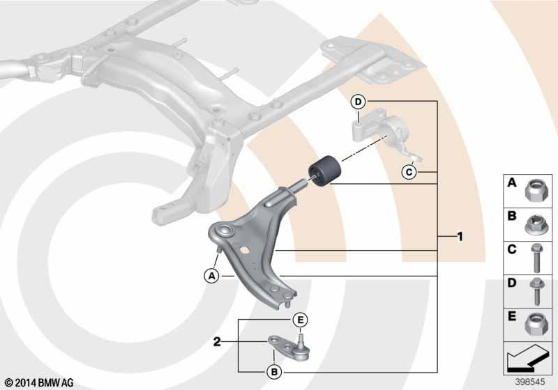 Genuine Suspension Wishbone Repair Kit Left N/S Passenger Side 31 12 2 361 221