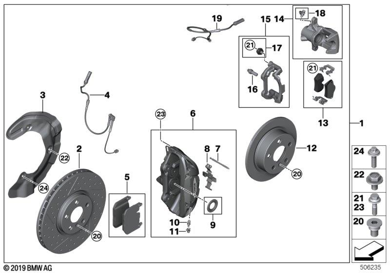 Genuine JCW Piston Sports Brake Kit Retrofit 34 11 2 352 872