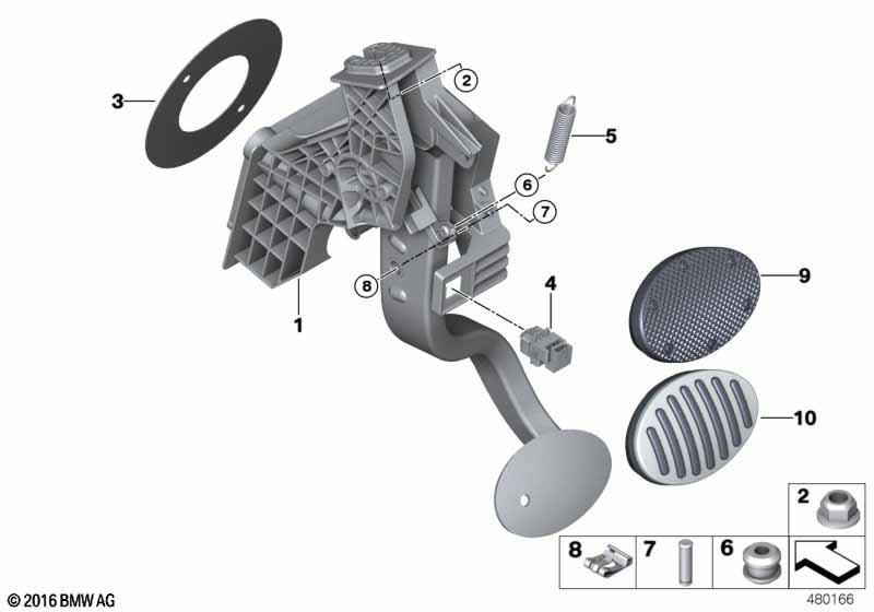 Genuine Automatic Transmission Pedal Rubber Pad Cover 35 00 6 860 688