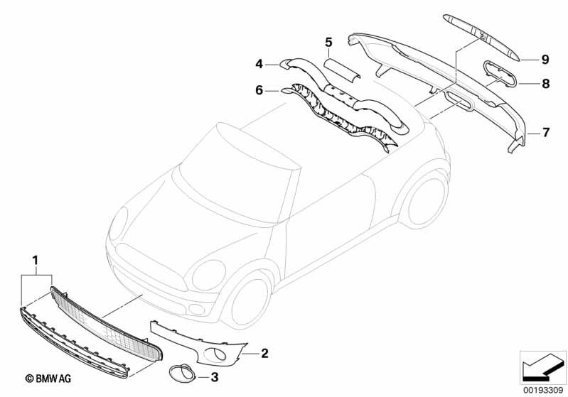 Genuine Rear Bumper Cover Trim Full Section Primed 51 12 7 128 962