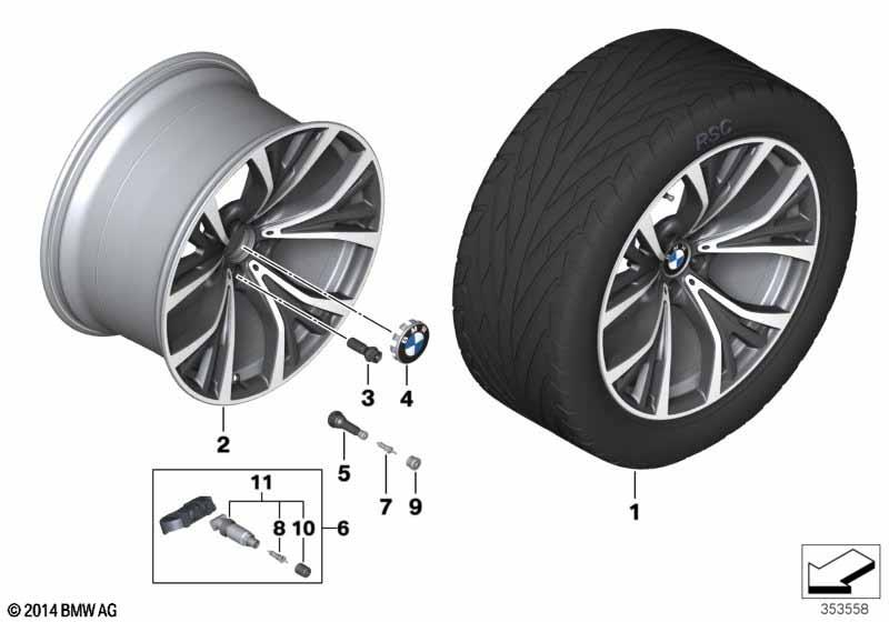 Genuine Light Alloy Disc Wheel Rim Bright-Turned 10Jx21 ET:40 36 11 6 863 100