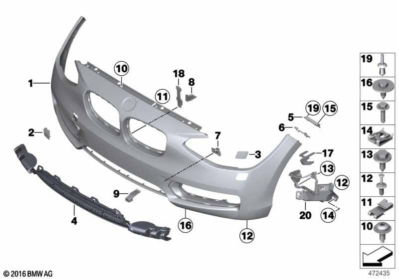 Genuine Front Towing Eye Flap Primed Tow Hook Cover 51 11 7 292 947