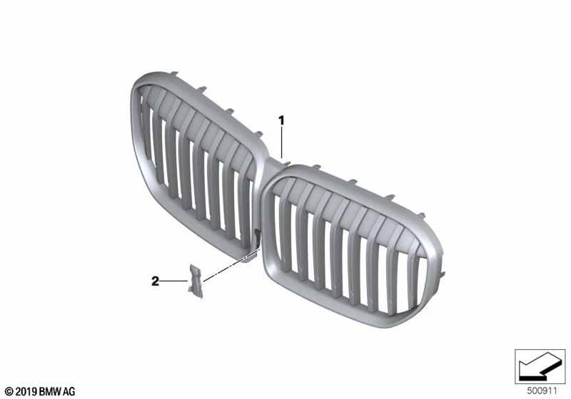 Genuine Front Grill Grille Shadowline 51 13 8 096 133