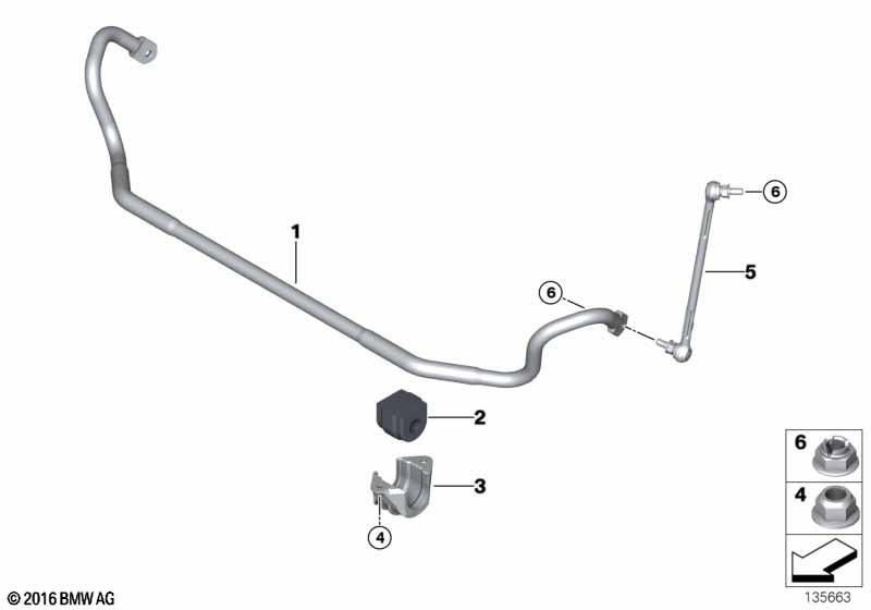 Genuine Front Stabilizer Anti Roll Bar Support Bracket 31 30 6 787 016