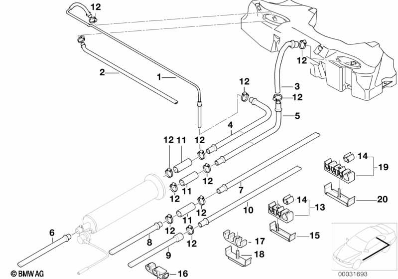Genuine Fuel Tank Return Line Rear