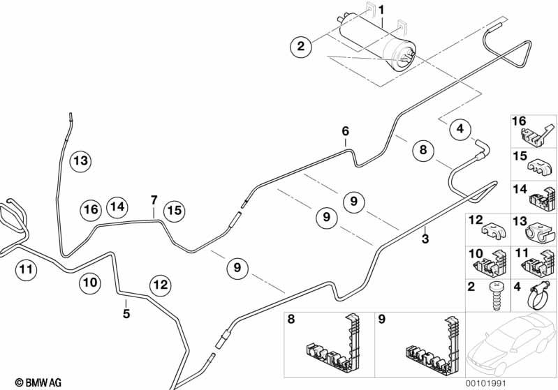 Genuine Fuel Filter Feed Line Rear 16 12 7 175 059