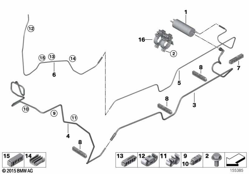 Genuine Fuel Filter Feed Line Rear 16 12 7 175 085