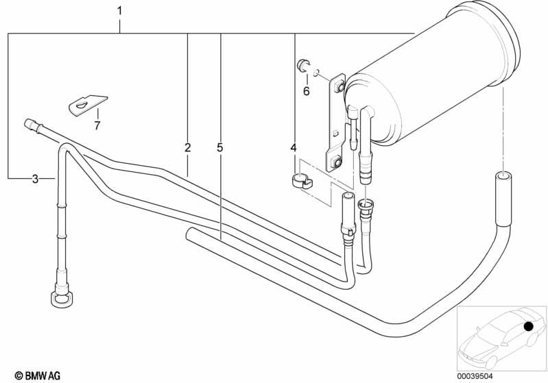 Genuine Charcoal Filter Vent Pipe Hose 16 13 1 184 381