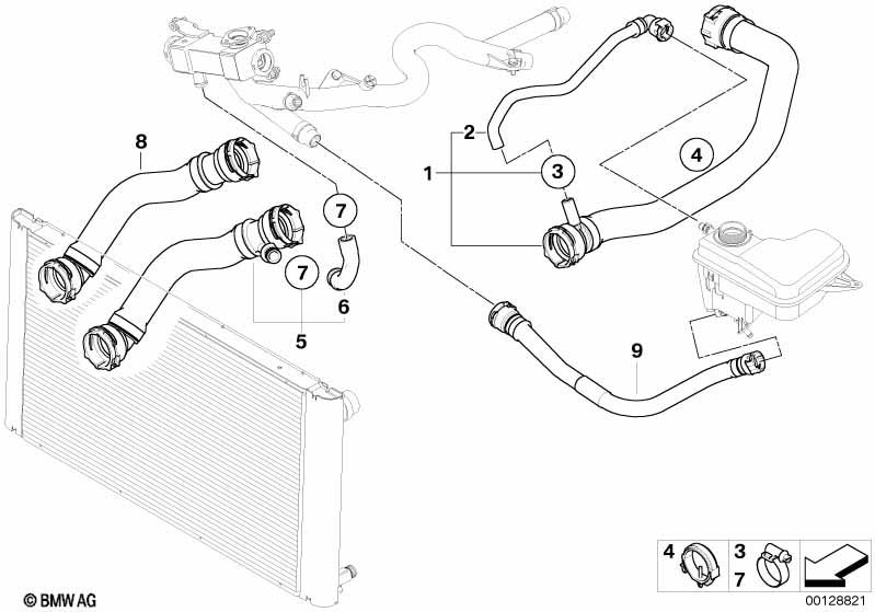 Genuine Cooling System Coolant Hose 17 12 7 789 723