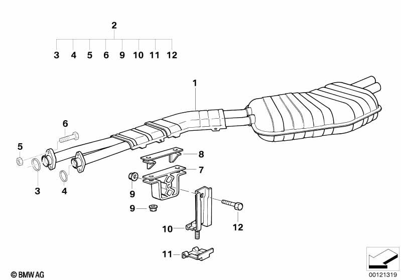 Genuine Rear Exhaust Silencer/Muffler