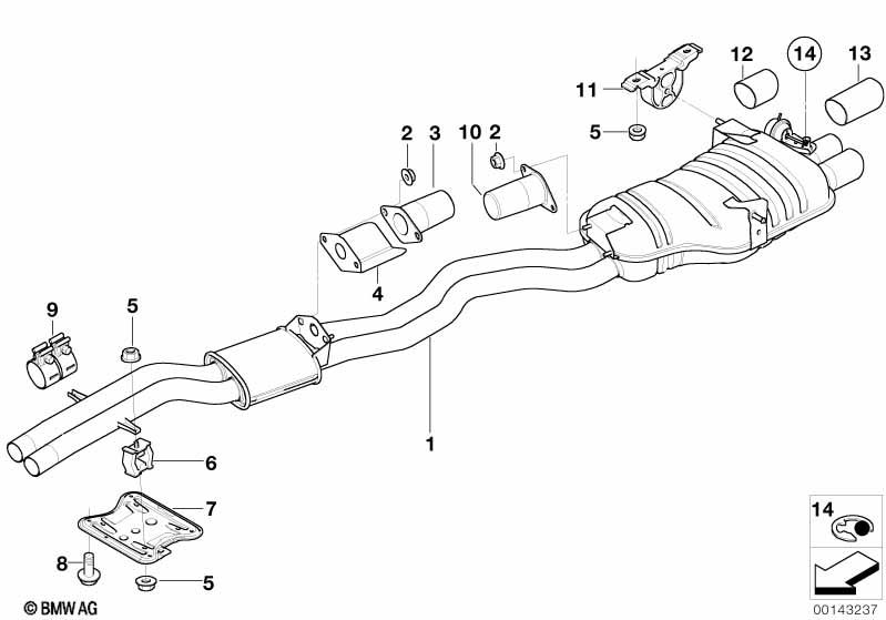 Genuine Exhaust Muffler/Sillencer Vibration Absorber 18 10 7 504 361