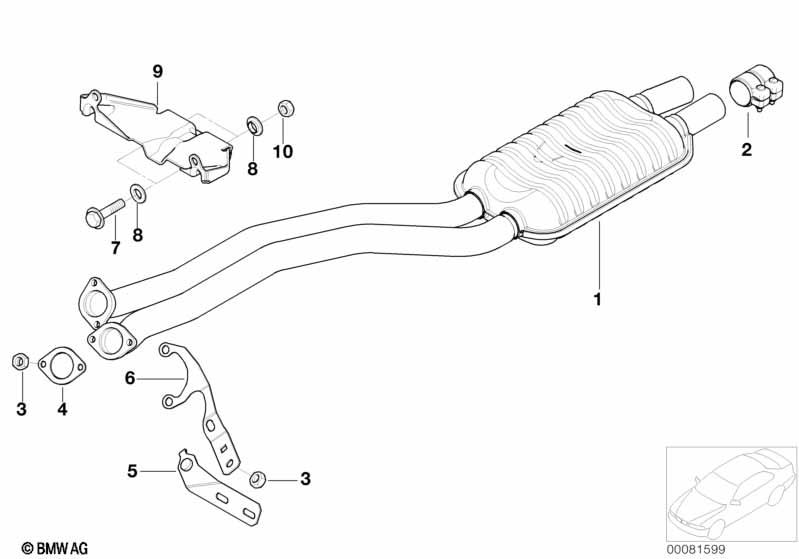 Genuine Front Exhaust Silencer/Muffler 18 10 7 504 978
