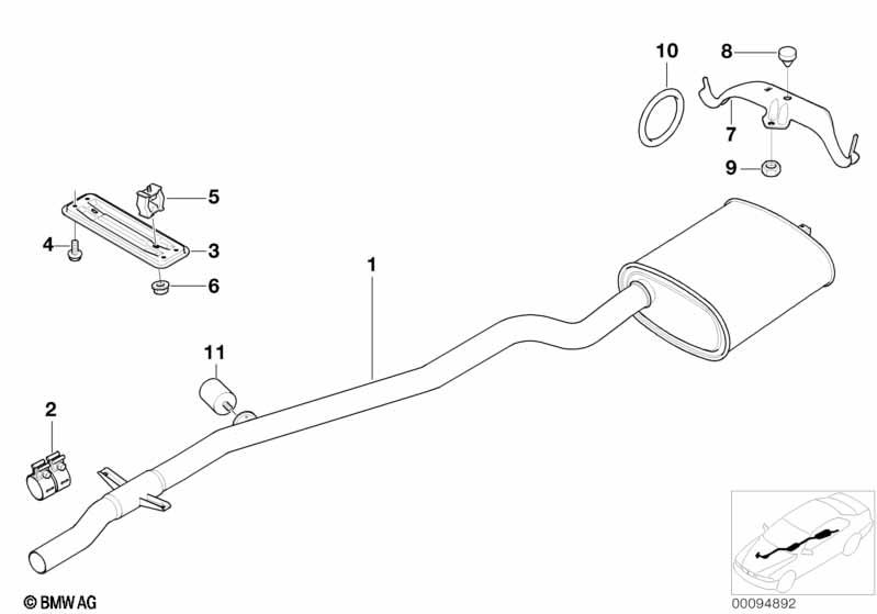 Genuine Exhaust Muffler/Sillencer Vibration Absorber 18 10 7 786 864