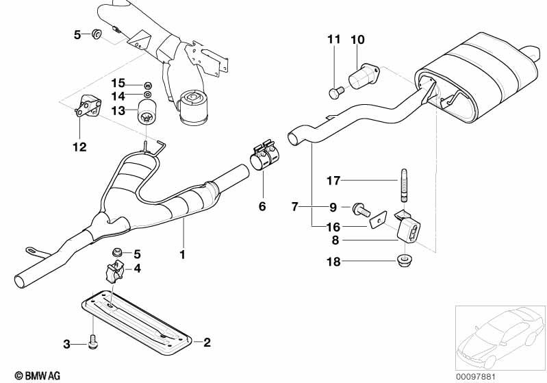 Genuine Rear Exhaust Silencer/Muffler 18 10 7 830 010