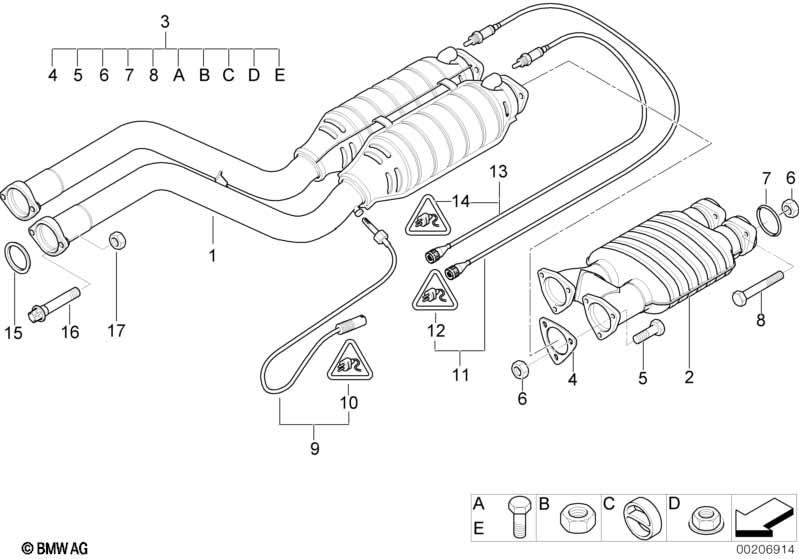 Genuine Centre Exhaust Silencer/Muffler 18 10 7 831 421