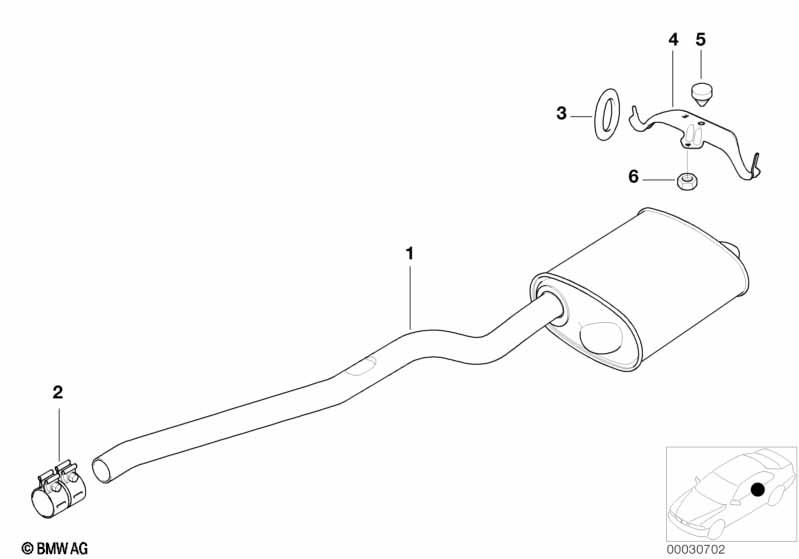 Genuine Rear Exhaust Silencer/Muffler 18 10 7 832 077