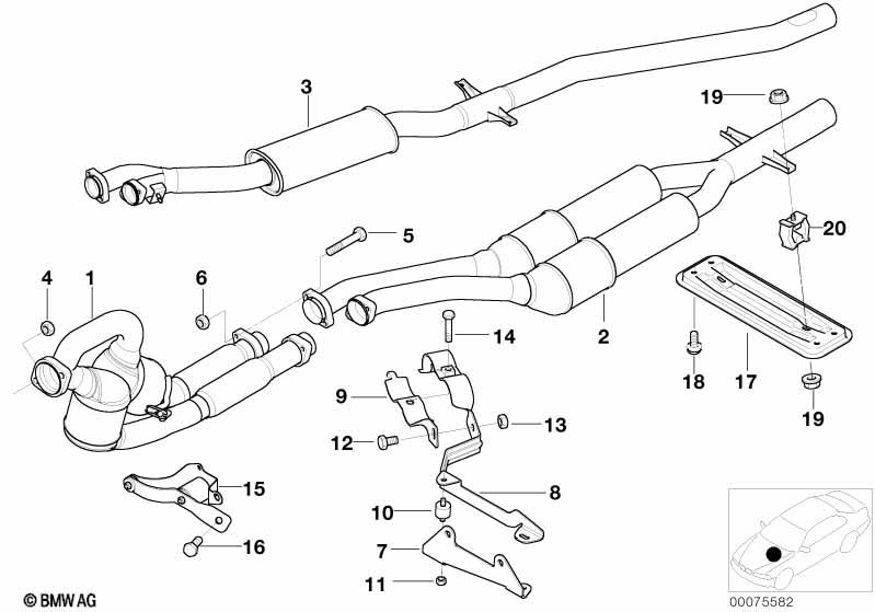 Genuine Exhaust System Suspension Support Bracket 18 20 2 249 994