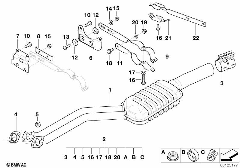 Genuine Exhaust Silencer/Muffler Bracket 18 20 7 503 134