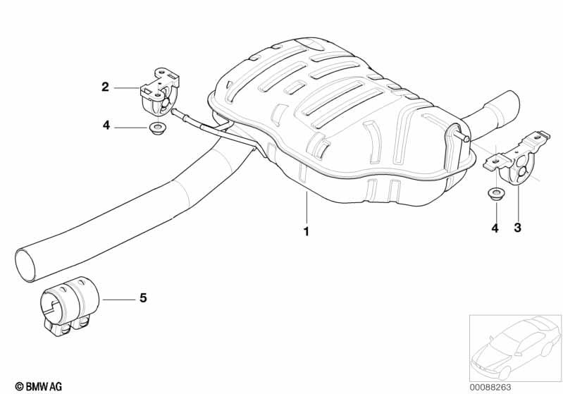 Genuine Rear Silencer/Muffler Rubber Mounting Part 18 20 7 528 410