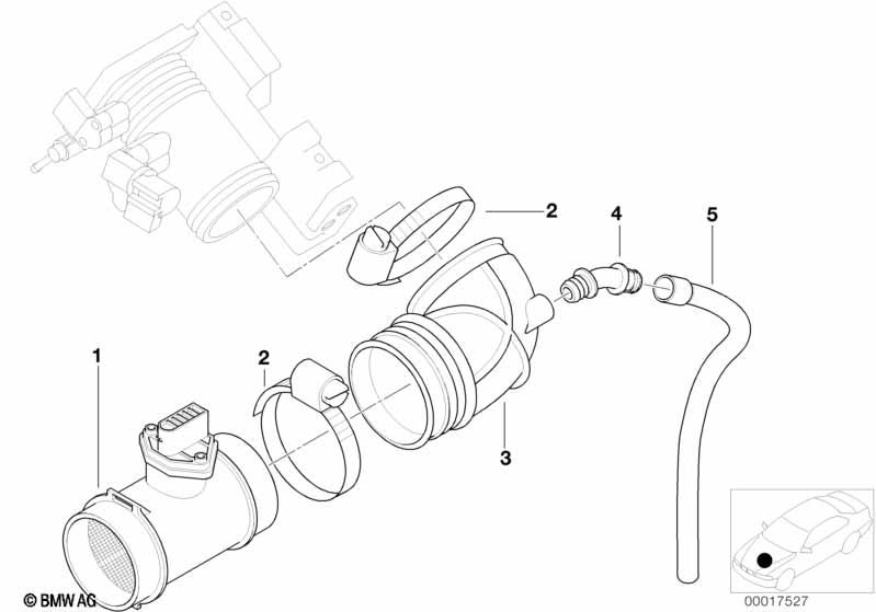 Genuine Air Flow Sensor Rubber Boot/Tube 13 71 1 439 338