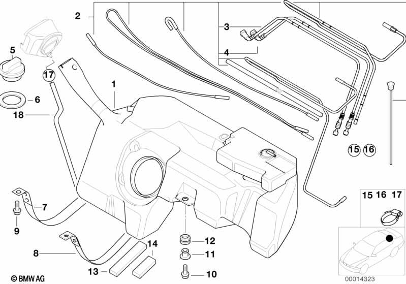 Genuine Fuel Tank Feed Line 16 11 2 229 673
