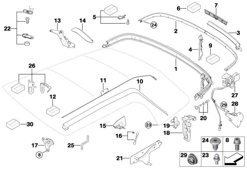 Genuine Right Molding Folding Top Mounting 51 13 7 123 438