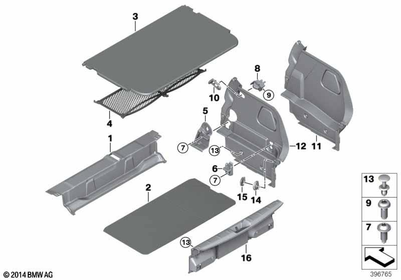 Genuine Luggage Compartment Floor Net 51 47 7 298 613