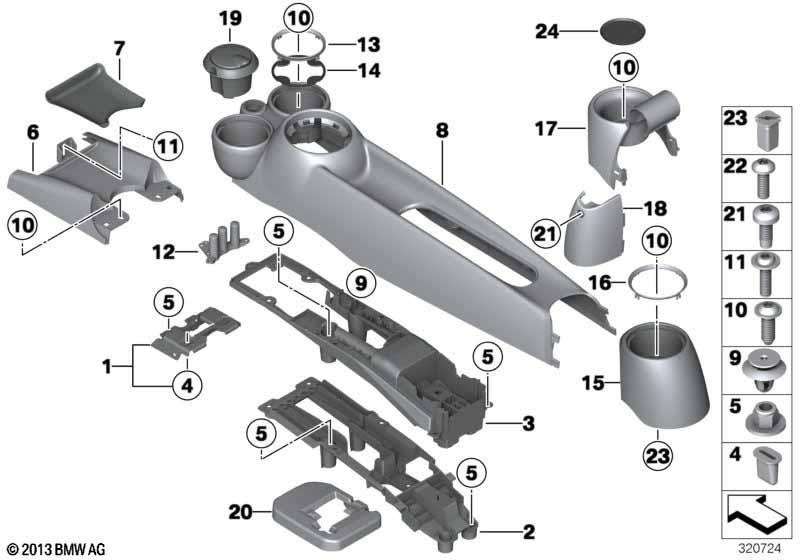 Genuine Oddments Storage Compartment Tray In Centre Console 51 16 9 225 023