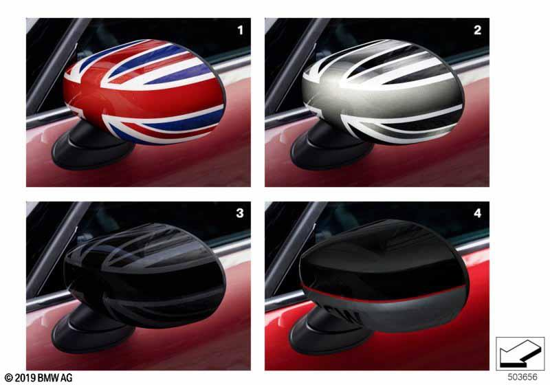 Genuine Left Door Wing Mirror Cover Cap RHD Black Jack 51 16 2 465 791