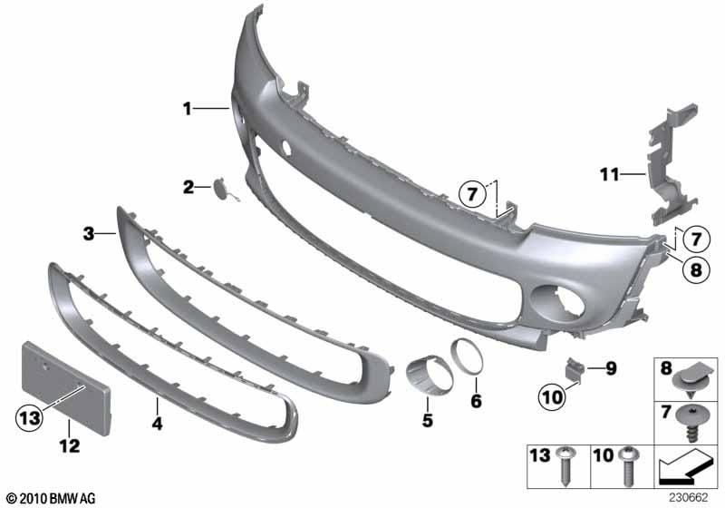 Genuine Towing Eye Flap Primed 51 11 7 268 745