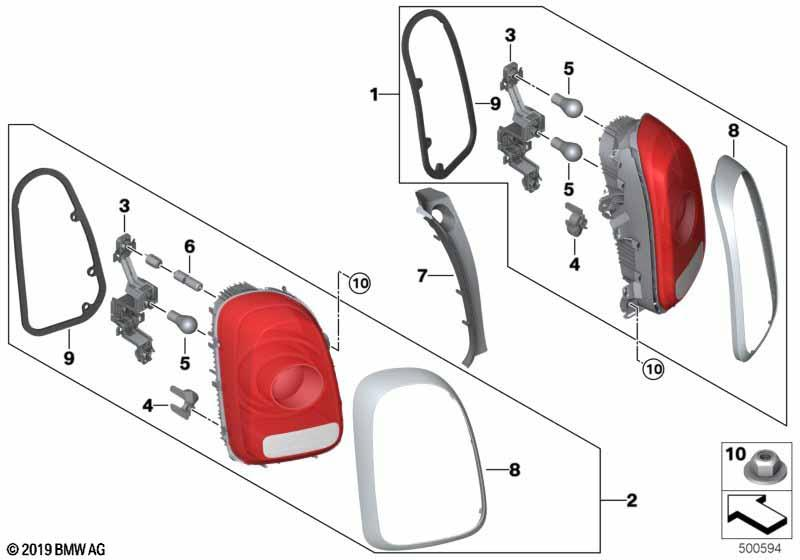 Genuine Right Driver Side OS Back Tail Rear Light Lamp 63 21 9 477 152
